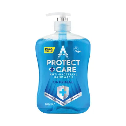 Buy Astonish Protect + Care Anti-Bacterial Hand Wash 600ml - Premium Quality Toiletries Online - Product Image Buy Astonish Protect + Care Anti-Bacterial Hand Wash 600ml - Premium Quality Toiletries Online - Product Image
